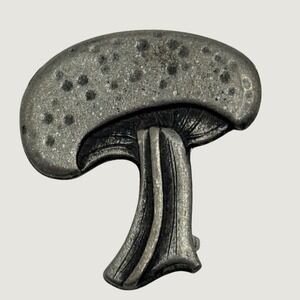 Vintage Metzke Mushroom Pewter Brooch Pin